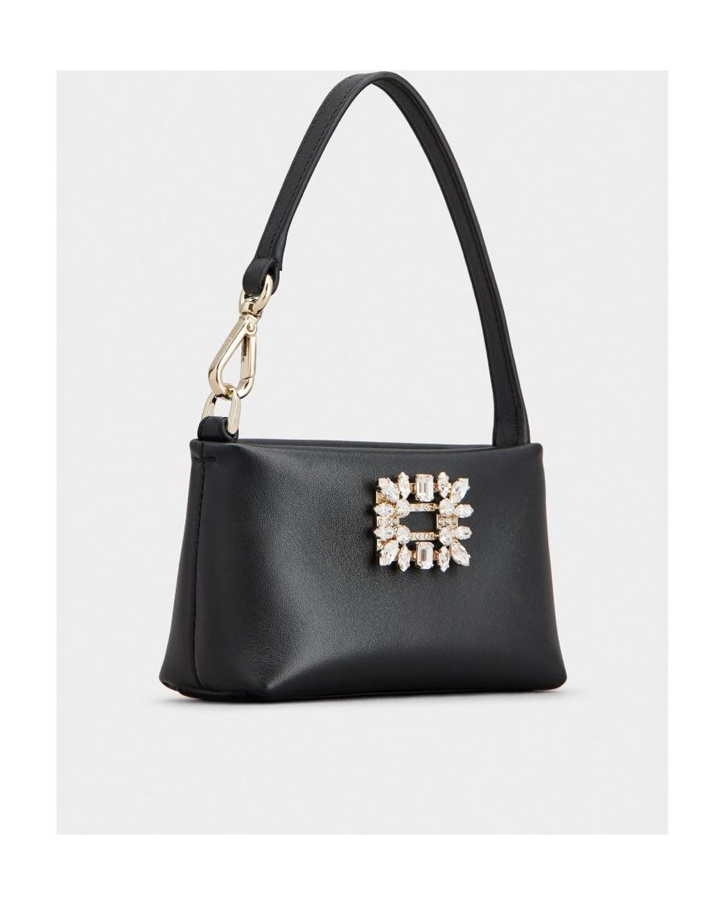 Roger Vivier Black Rv Nightlily Buckle Embellished Shouder Bag