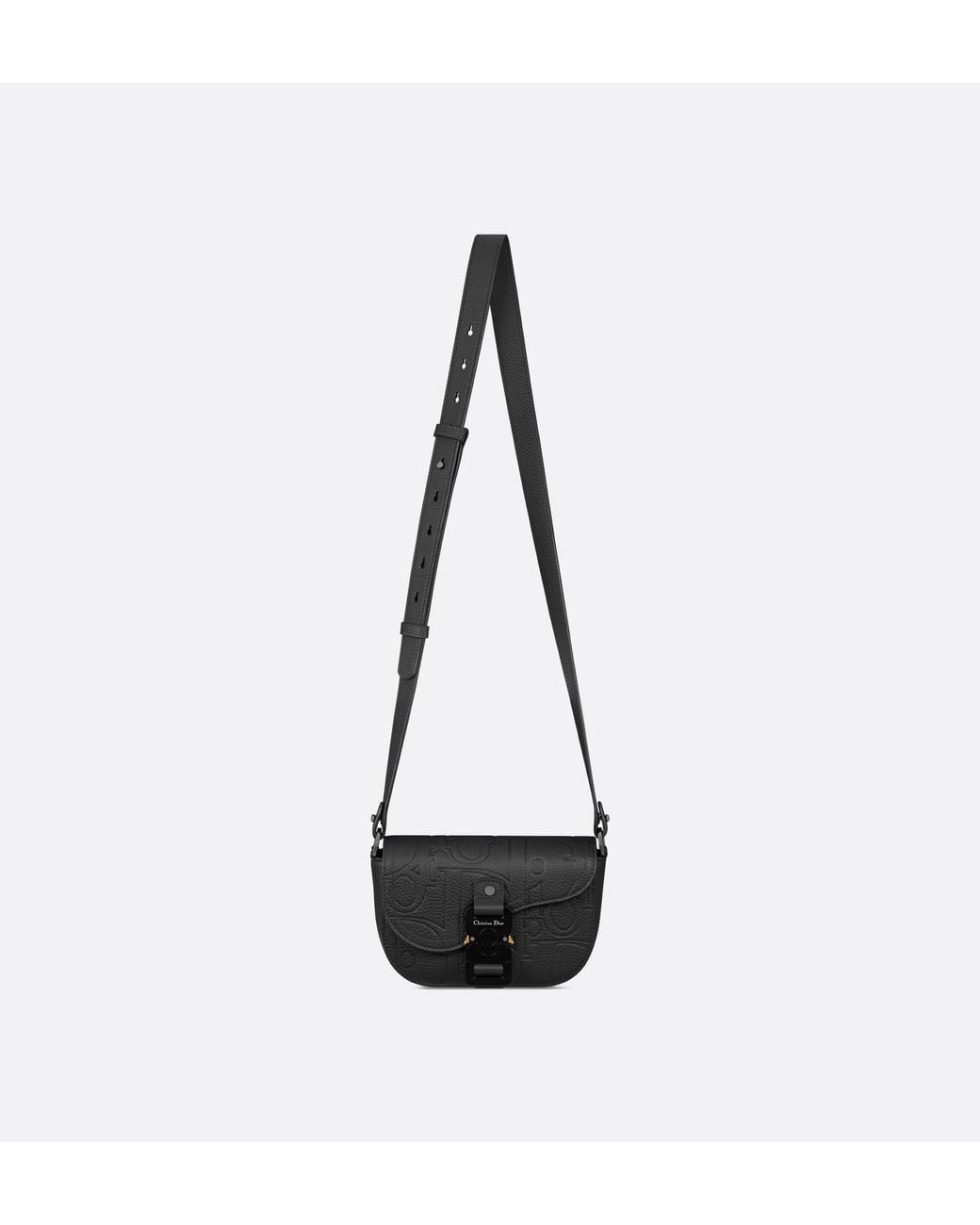 Dior Black Mini Saddle Messenger Bag With Flap for men