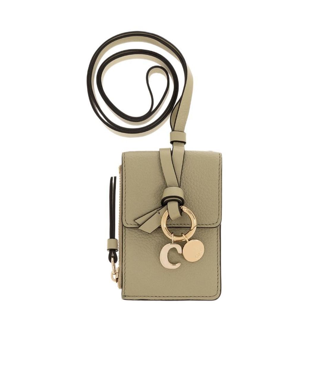 Chloé Metallic Alphabet-Strap Card Holder