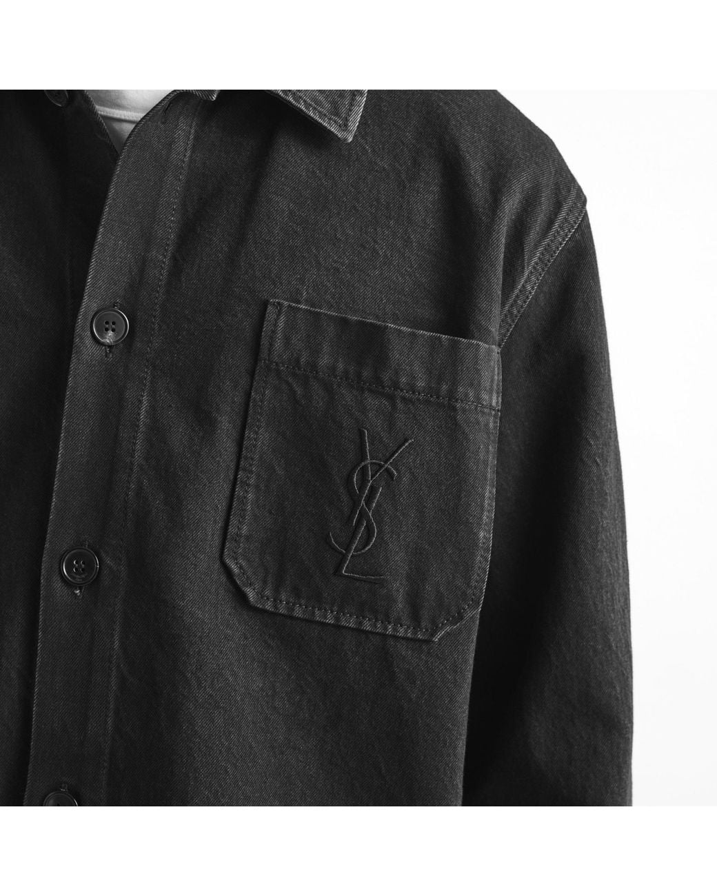 Saint Laurent Black Denim Shirtjacket for men