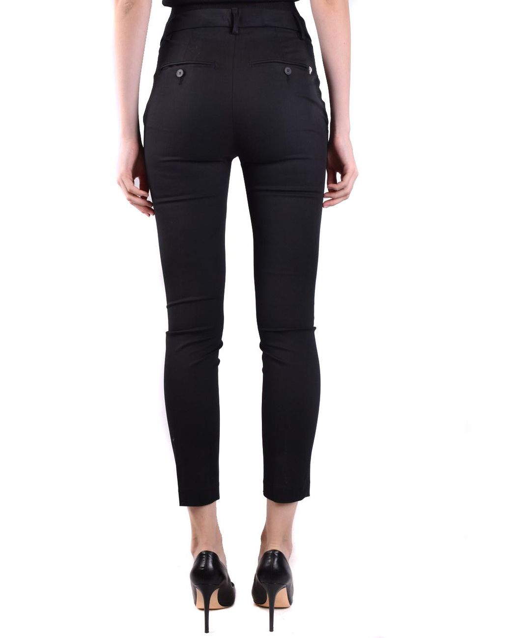 Dondup Black Side Pocket Button Casual Pants