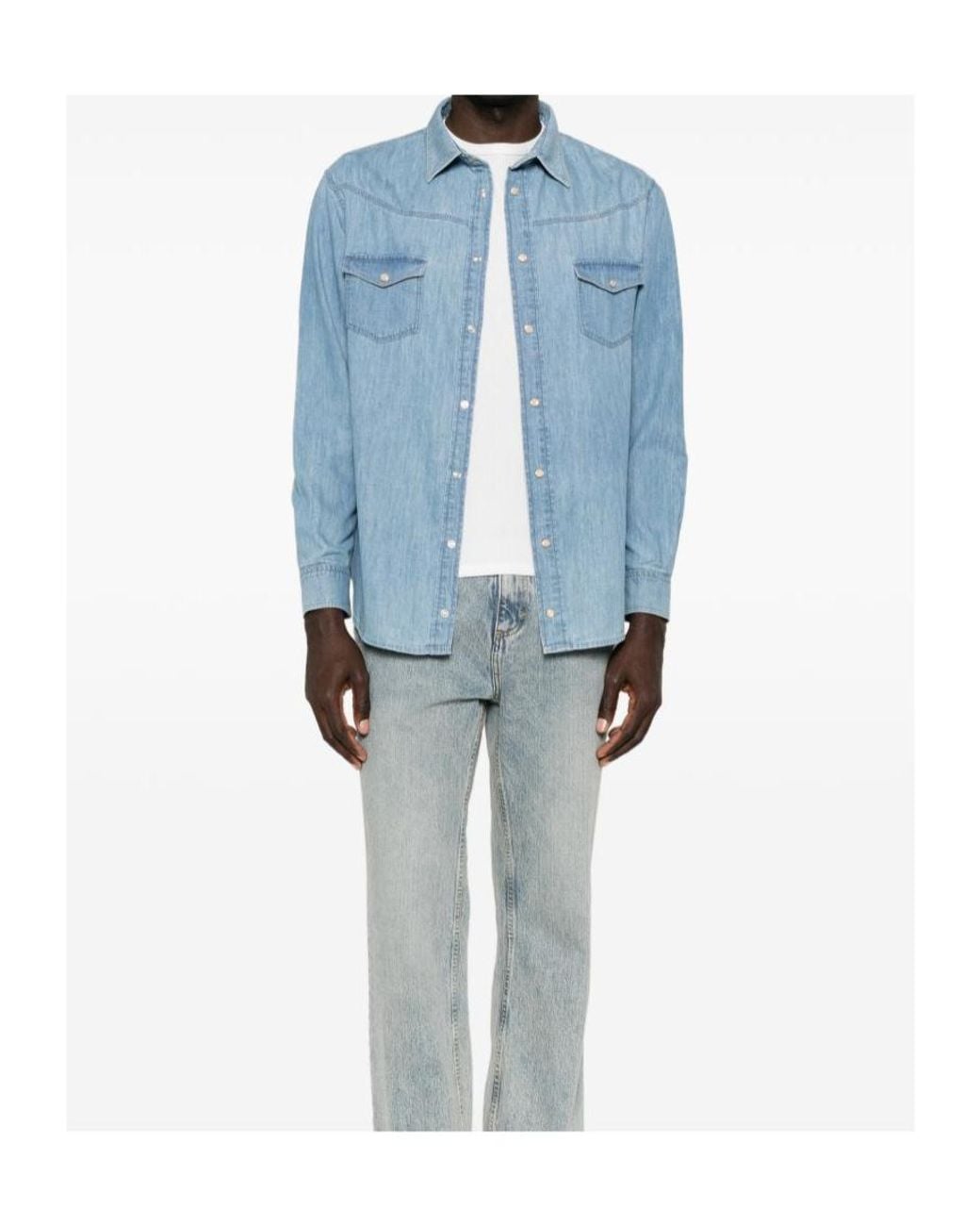 Emporio Armani Blue Long-Sleeved Shirt for men