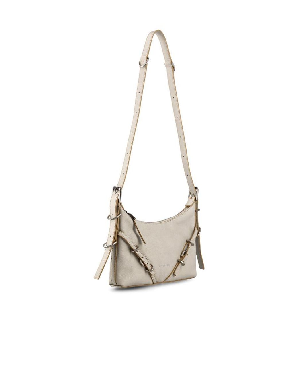 Givenchy White Logo Detailed Zipped Shoulder Bag