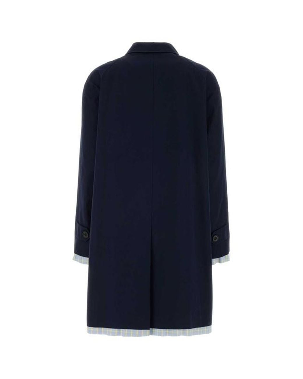 Miu Miu Blue Long-Sleeved Button-Up Coat