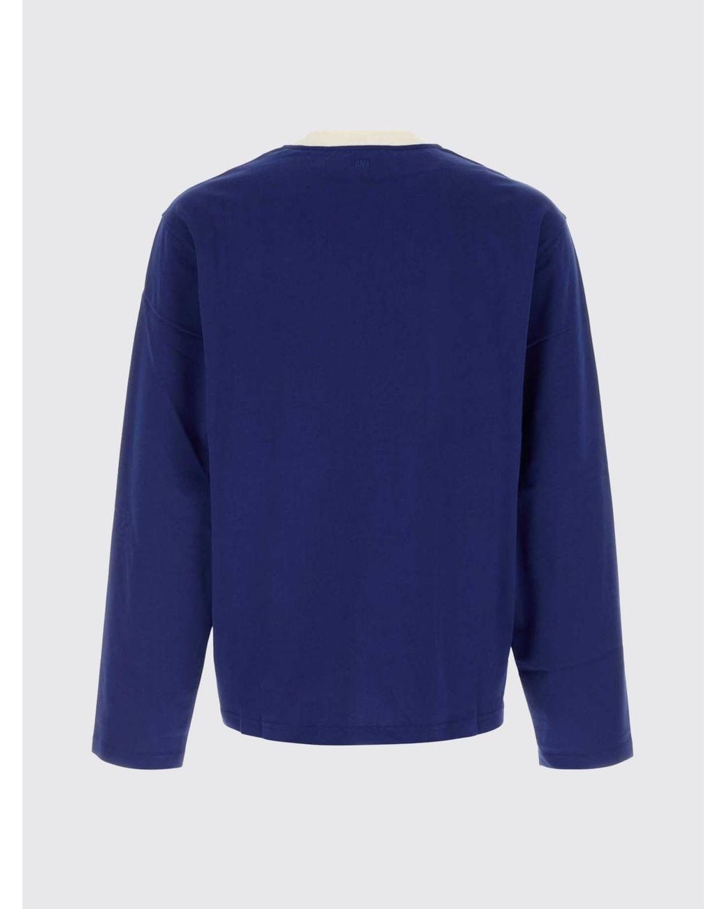 AMI Blue Long-Sleeved Crewneck T-Shirt for men