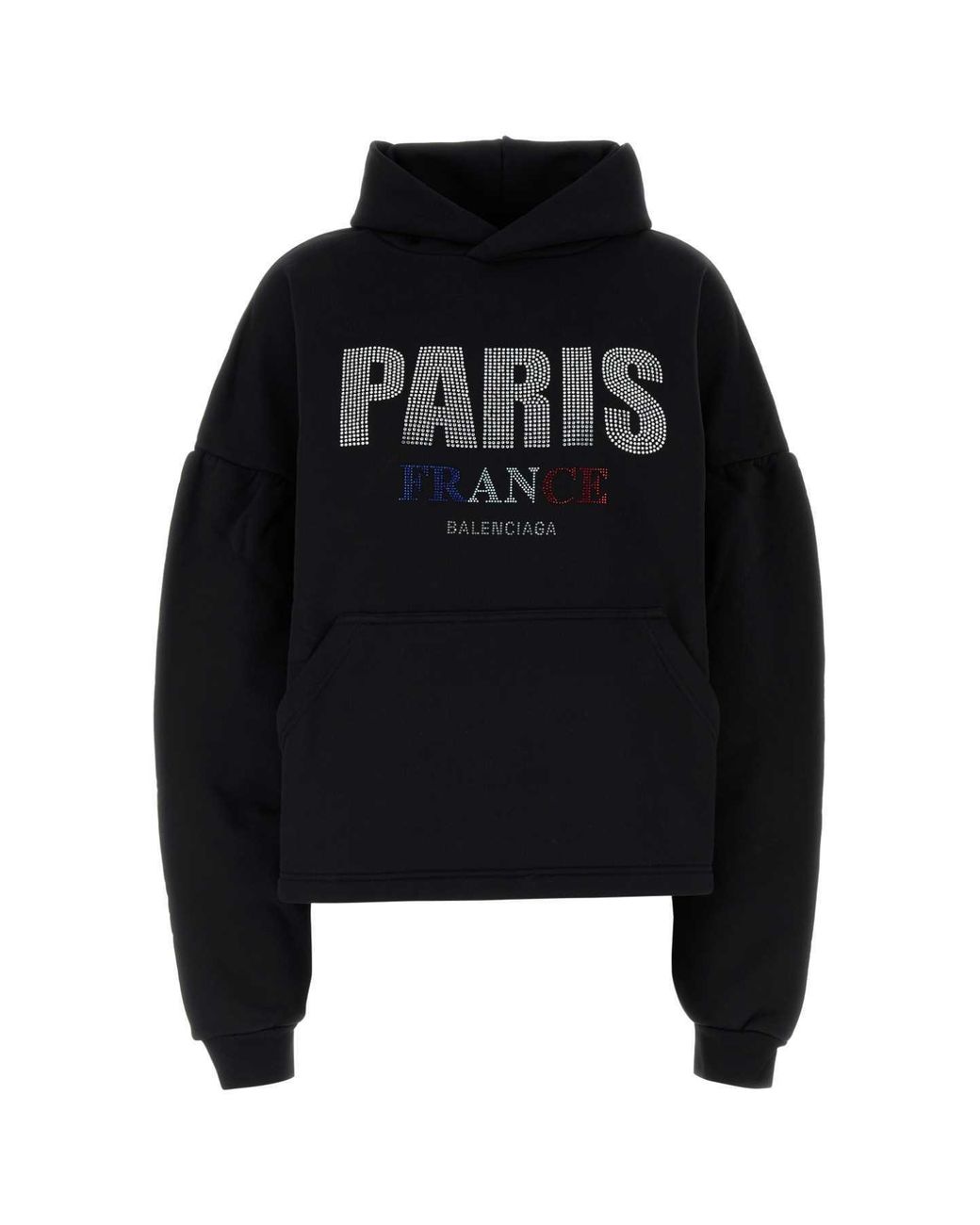 Balenciaga Black Logo Embellished Hoodie