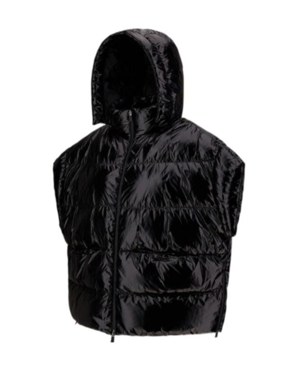 Herno Black Laminar Zip-Up High Neck Jacket