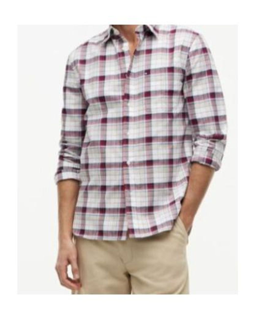 Tommy Hilfiger Red Check-Print Button-Down Shirt for men