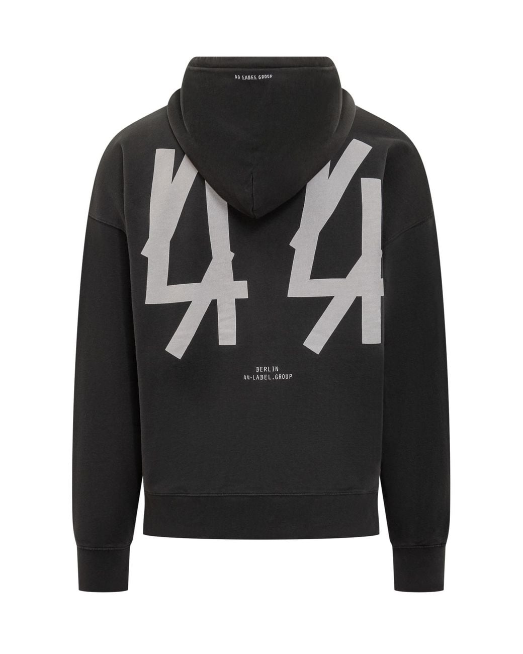 44 Label Group Black Logo Print Hoodie for men