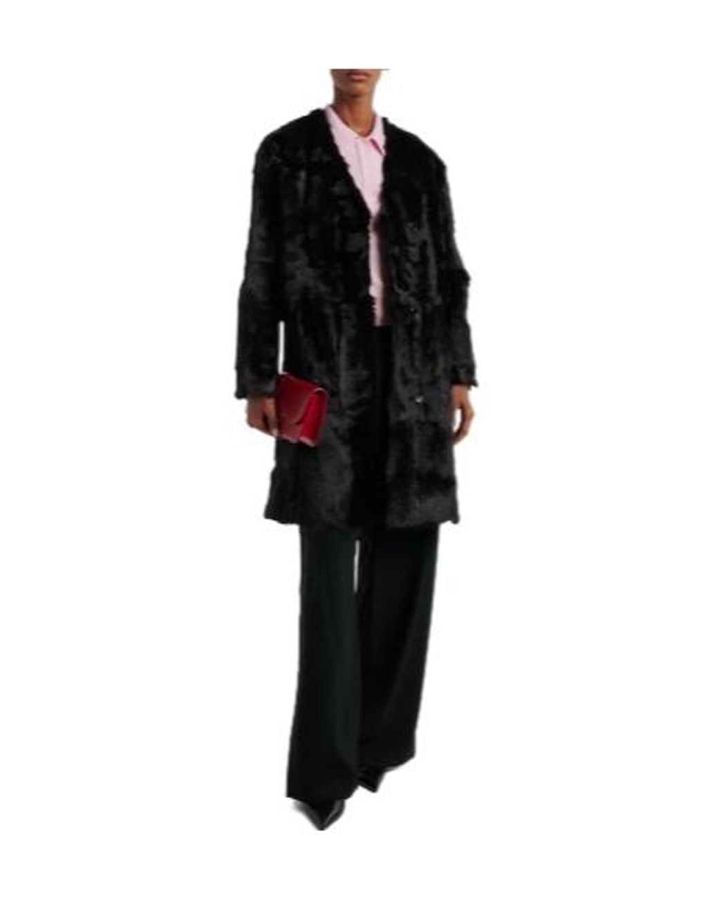 Jil Sander Black Shearling Coat