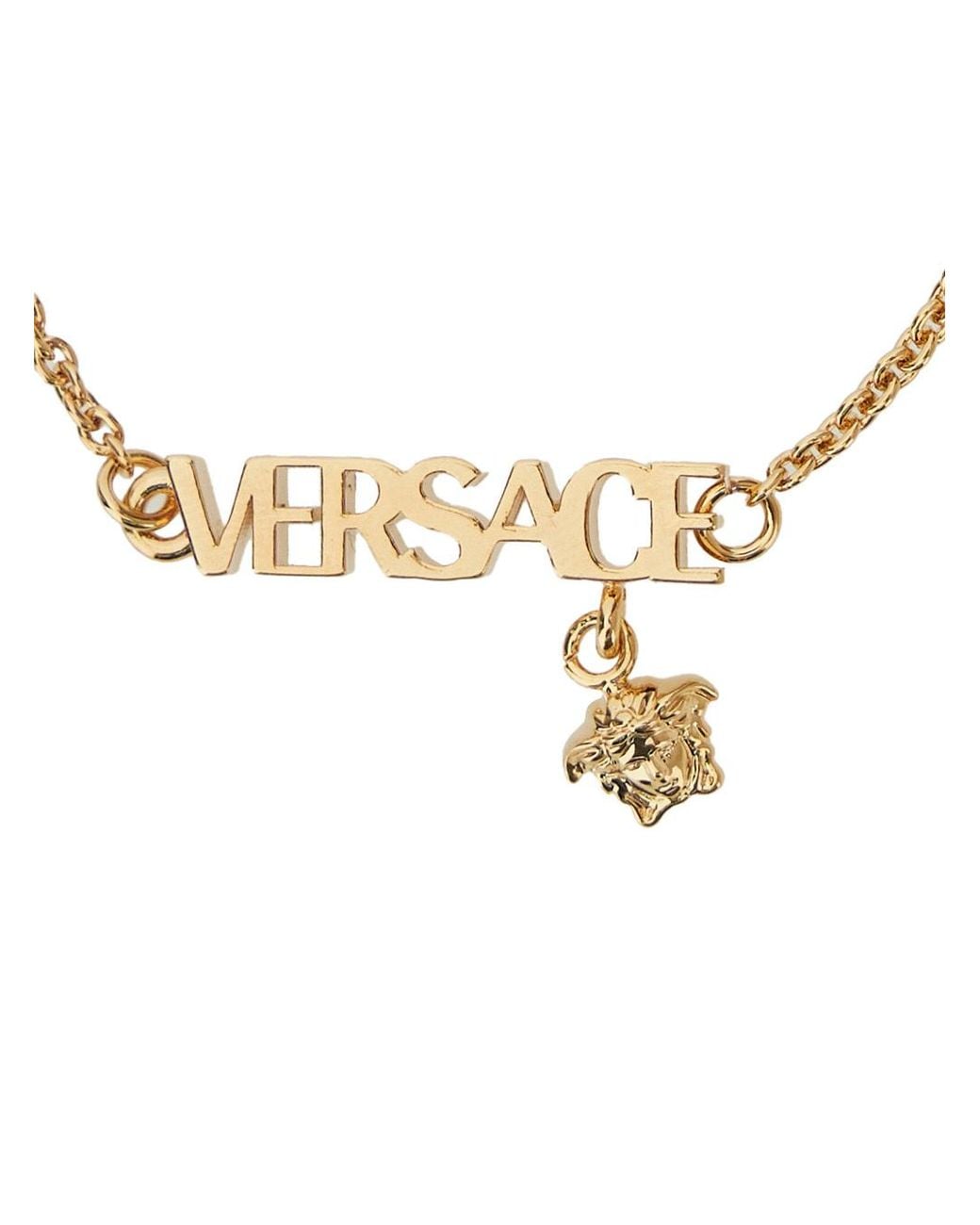 Versace Metallic Logo-Lettering Bracelet for men