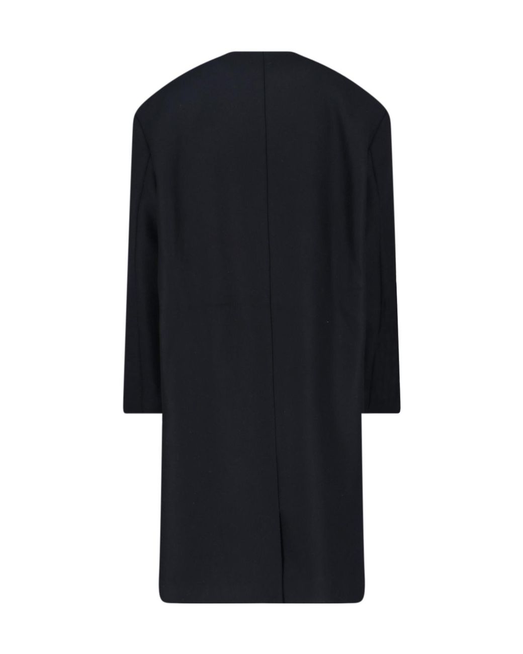 Calvin Klein Black Crewneck Long Coat