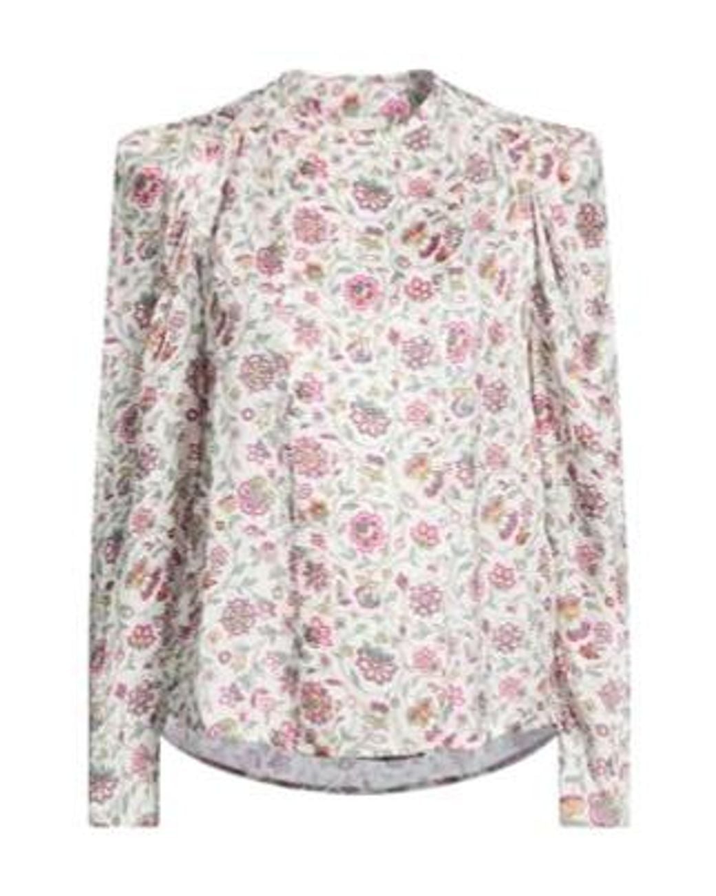 Isabel Marant Pink Floral Print Satin Blouse