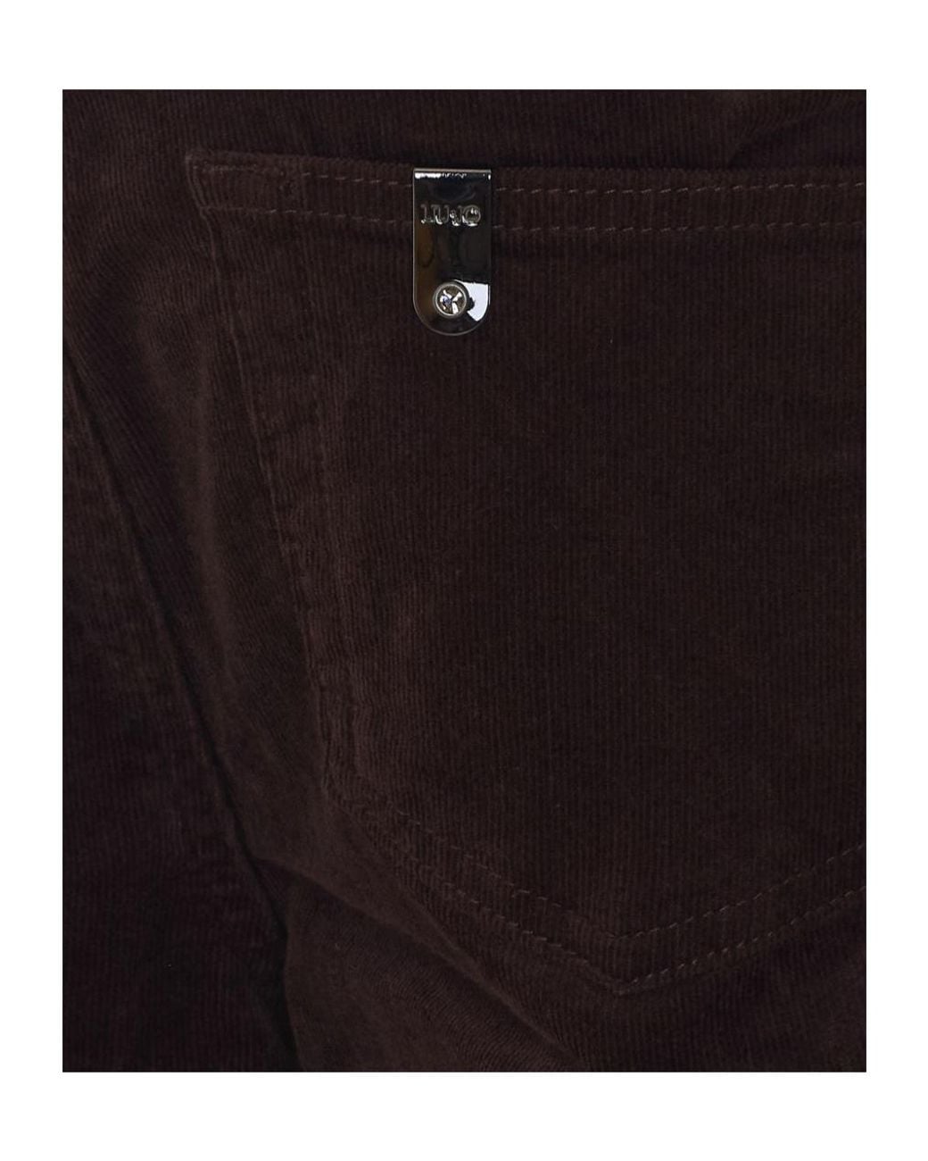 Liu Jo Brown Button Detail Wide-Leg Pants