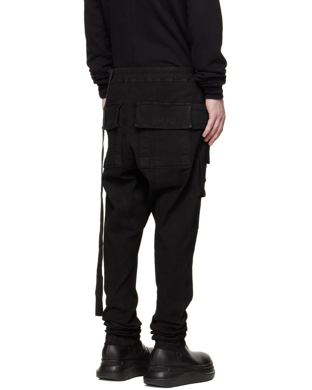 Rick Owens Black Skinny Cargo Trousers for men