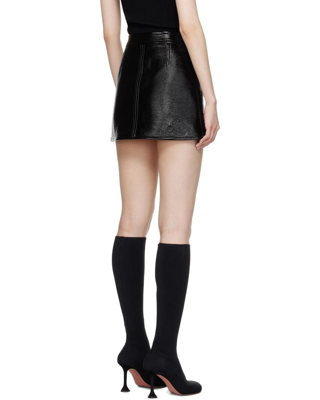 Courreges Black Courrèges Reedition Logo Patch Mini Skirt