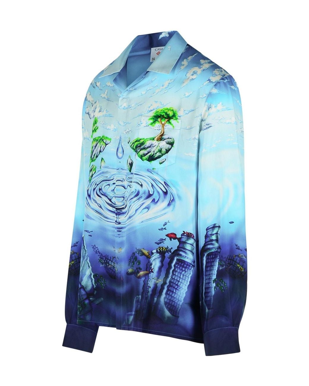 Casablanca Blue Lost Atlantis Long-Sleeved Shirt for men