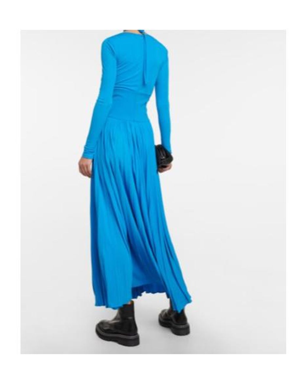 Proenza Schouler Blue Cutout Jersey Maxi Dress