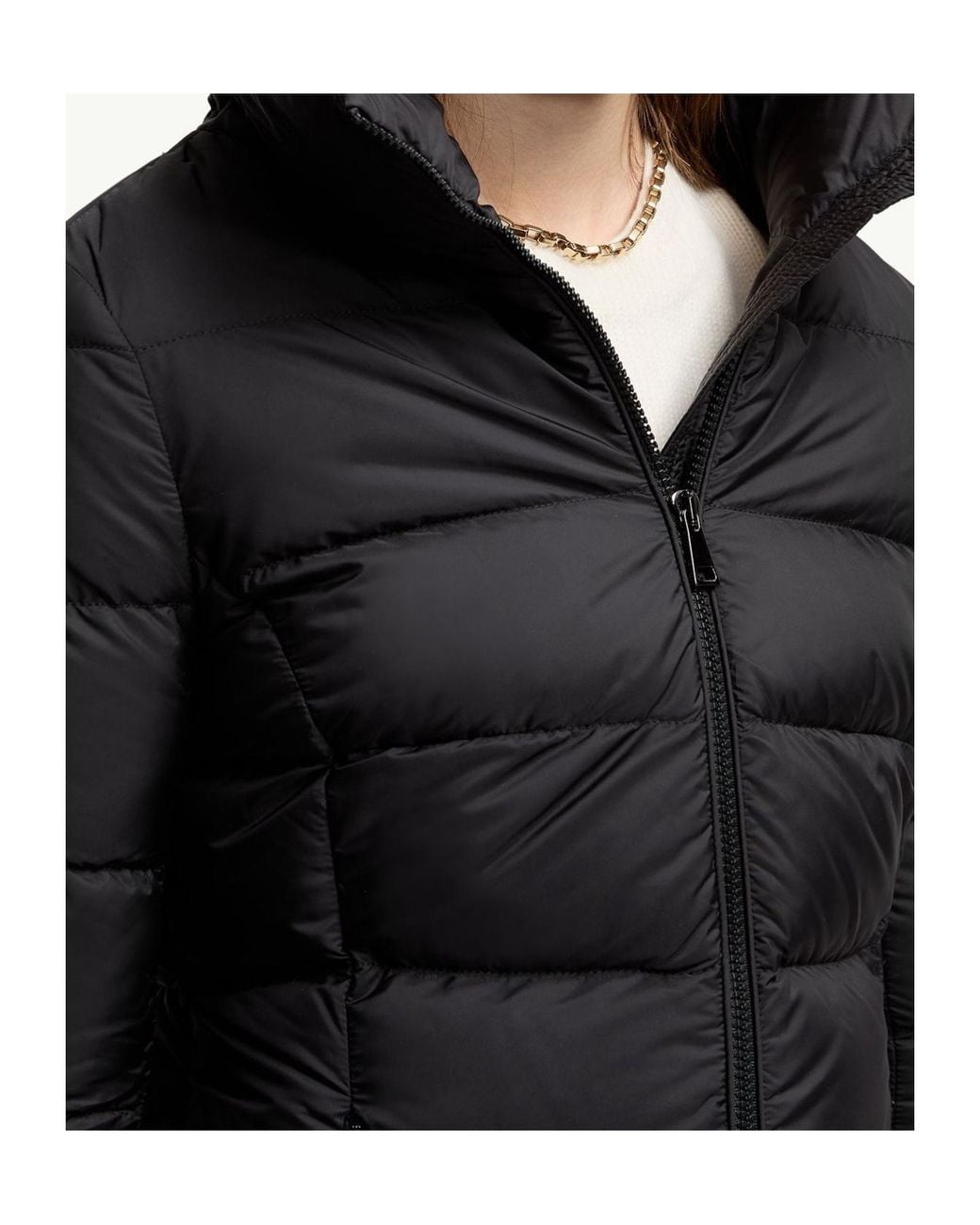 Moncler Black Gie Hooded Long Down Jacket