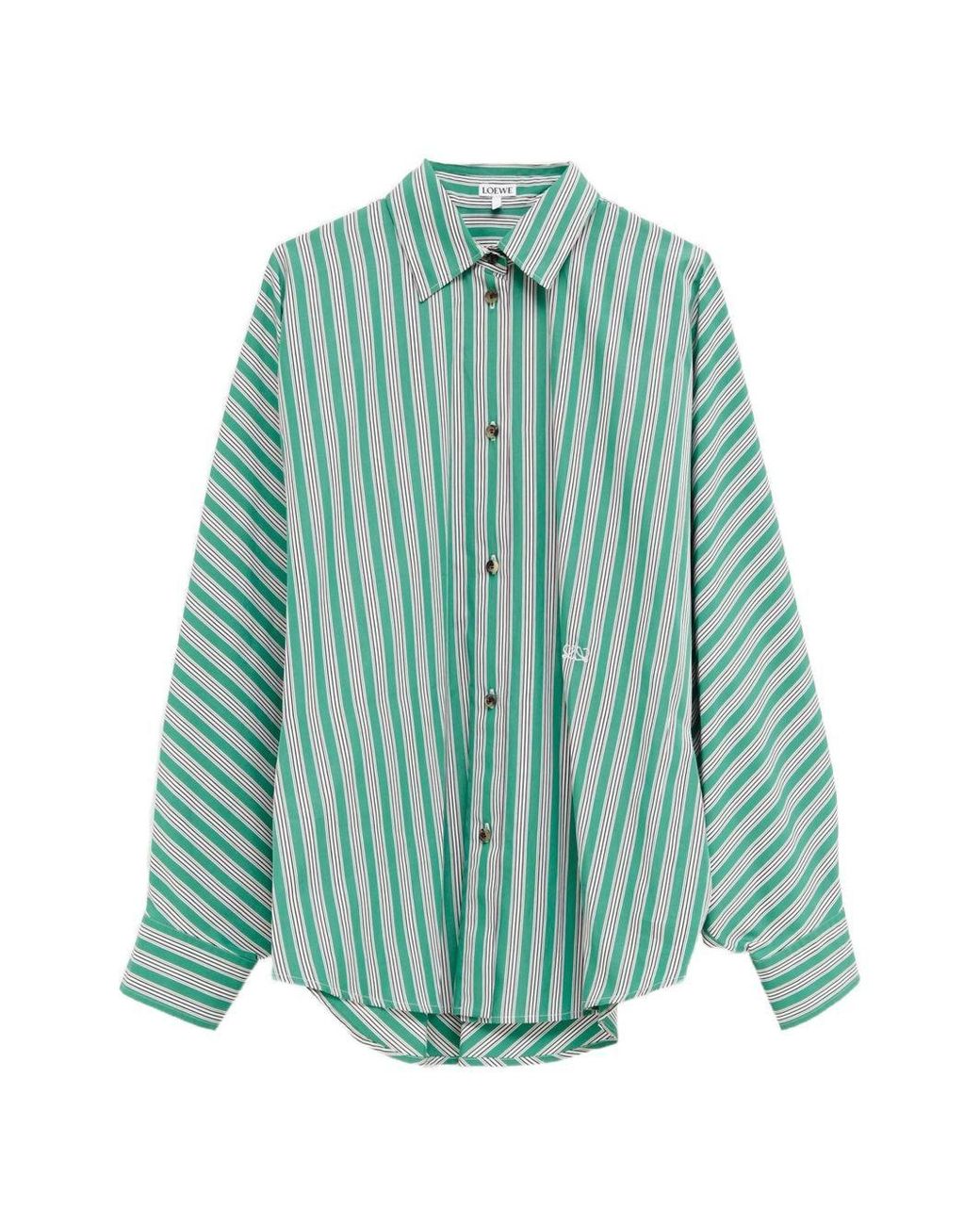 Loewe Green Striped Cotton Shirt
