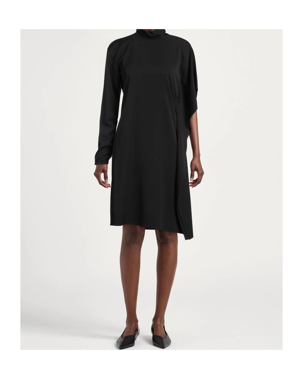 Sportmax Black Midi Dress Silk, Elastane