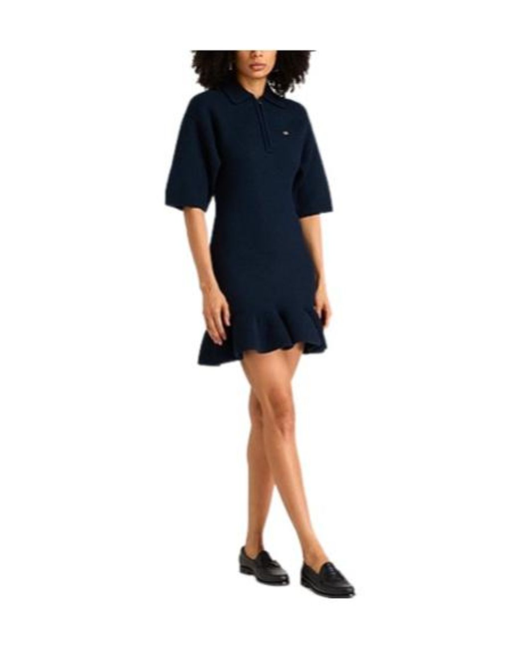 Ganni Blue Solid-Colored Wool Skirt