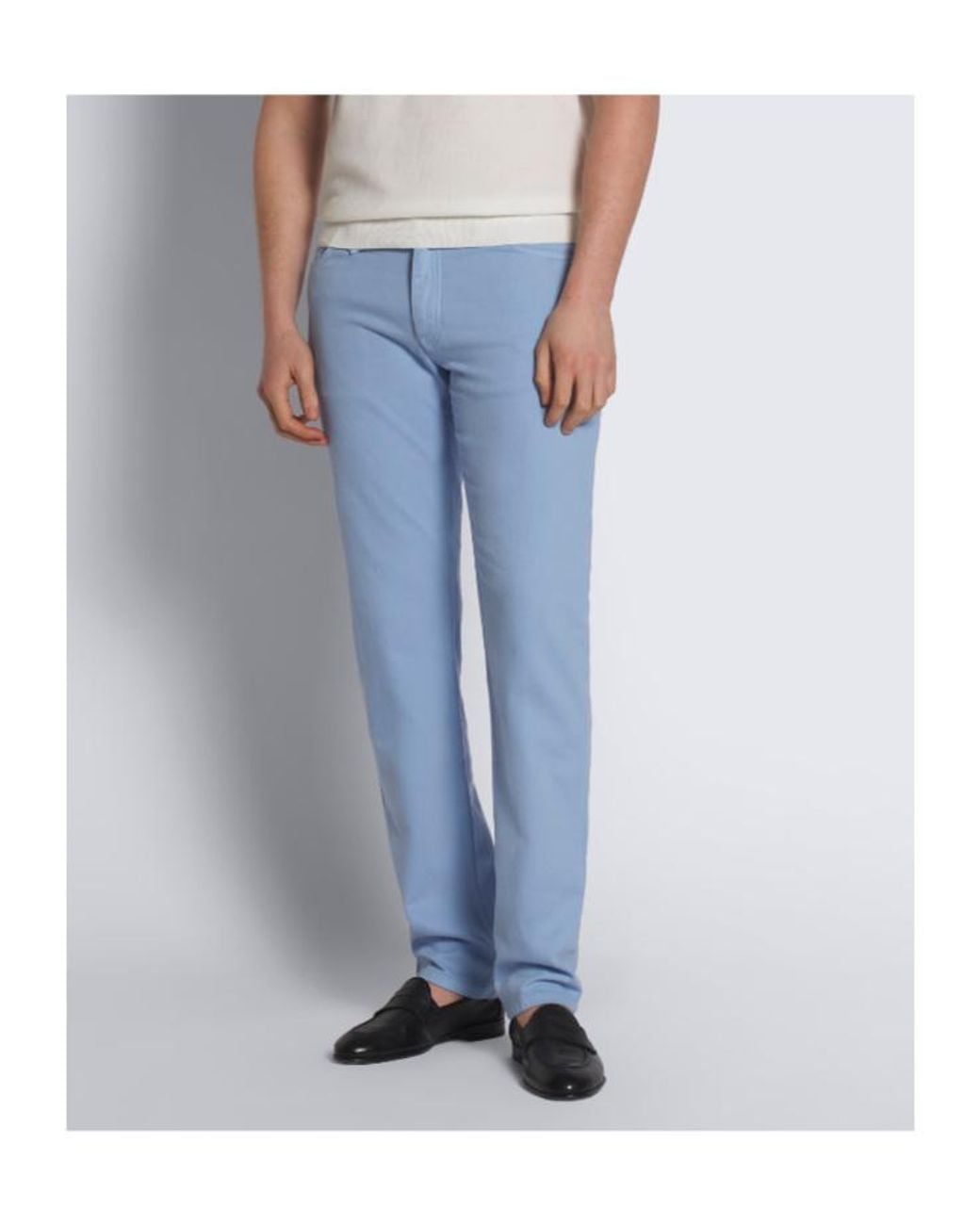 Brioni Blue Five-Pocket Logo-Patch Jeans for men