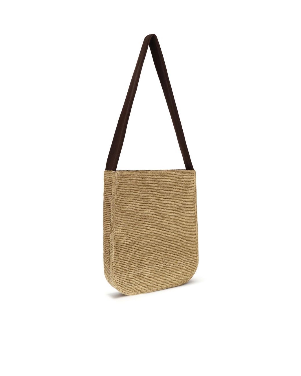 The Row Metallic Lori Curved Raffia Shoulder Bag