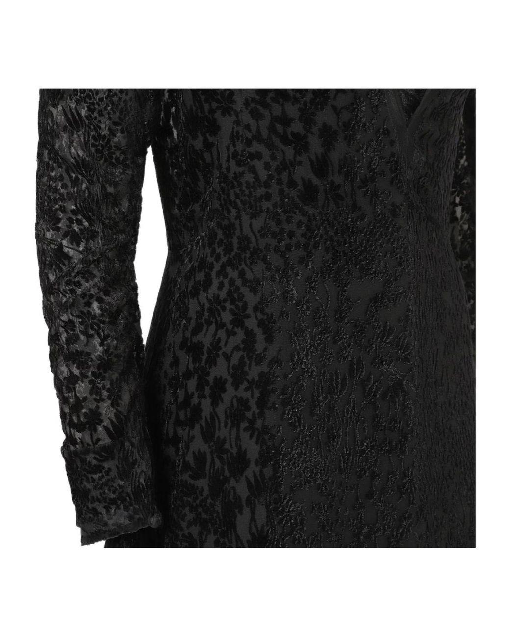 Fendi Black V-Neck Long Sleeved Dress