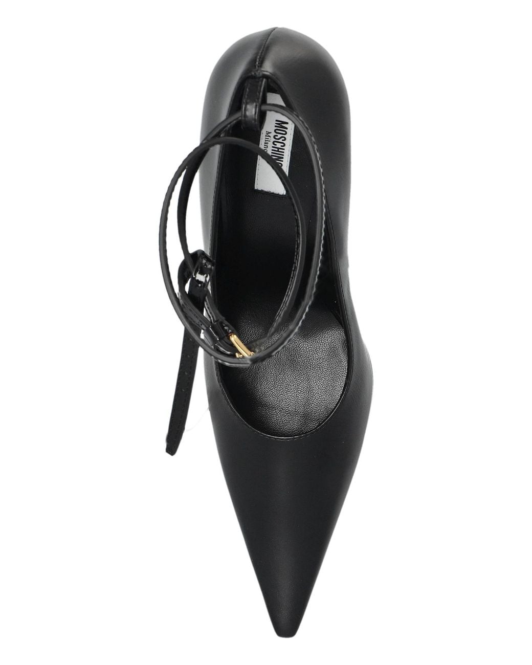 Moschino Black Pointed Toe Heeled Pumps