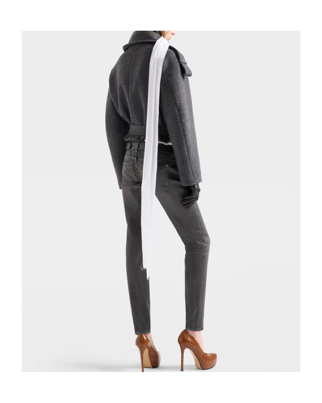 7 For All Mankind Black Double-Breasted Short Coat