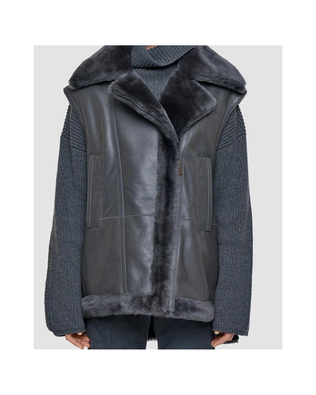 Joseph Black Side Zipper Vest