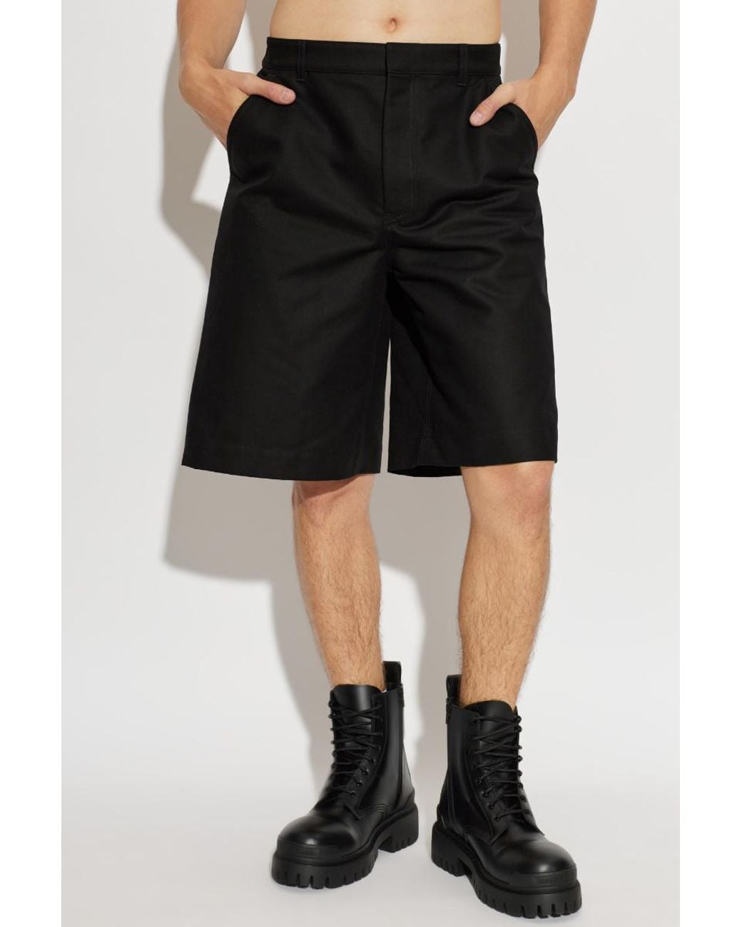Balenciaga Black Knee-Length Shorts for men
