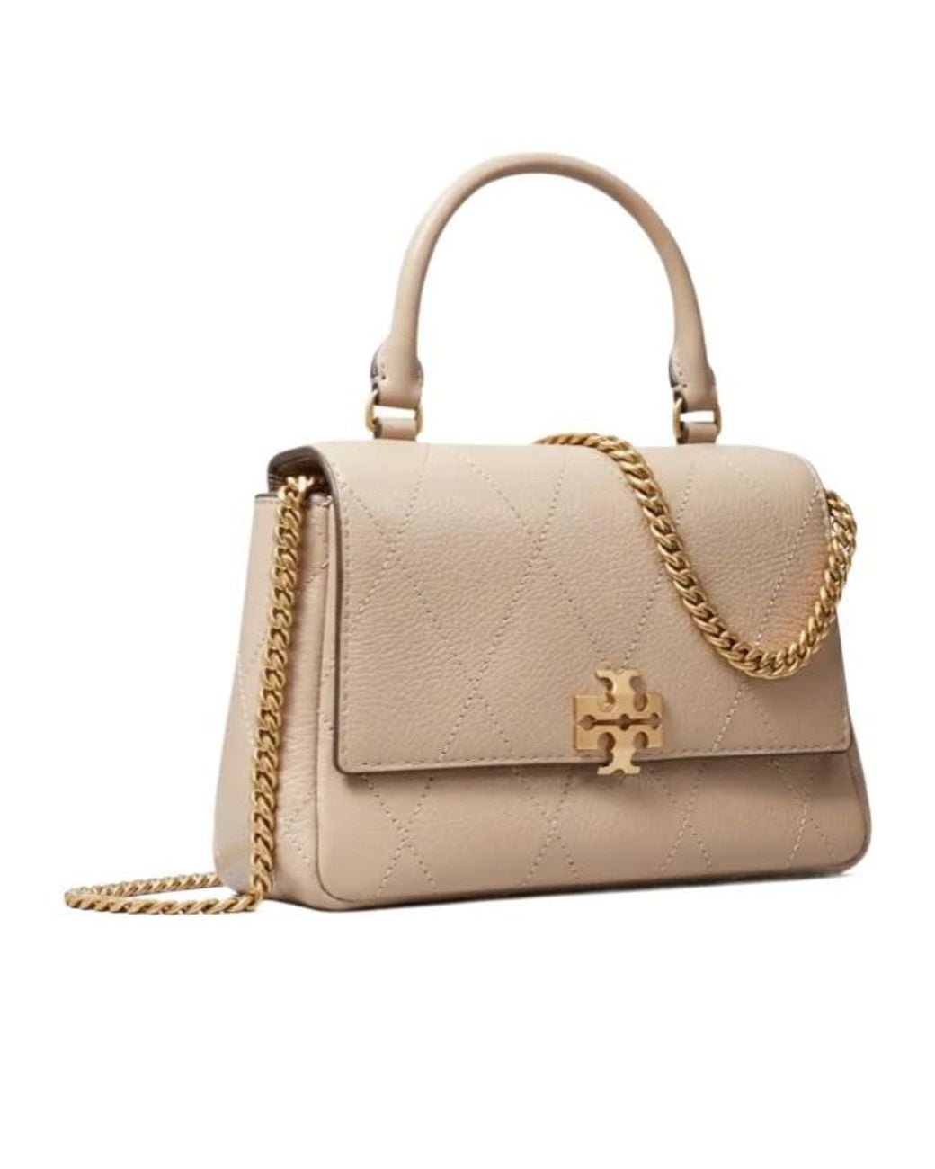 Tory Burch Natural Charlie Mini Top Handle Shoulder Bag
