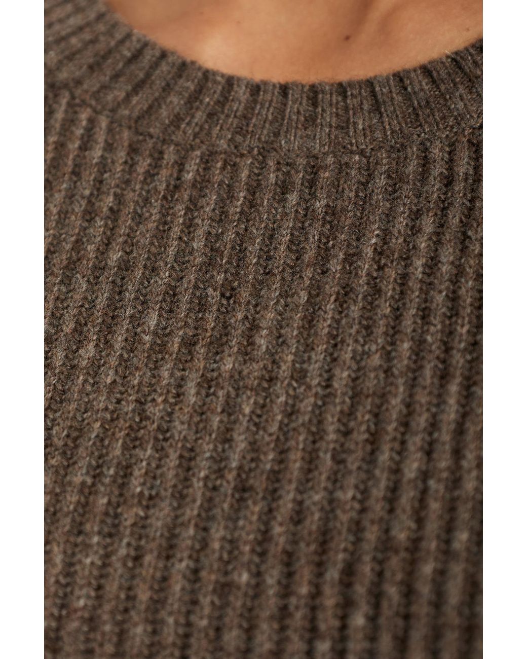 By Malene Birger Brown Bianca Ribbed Knitted Sweater