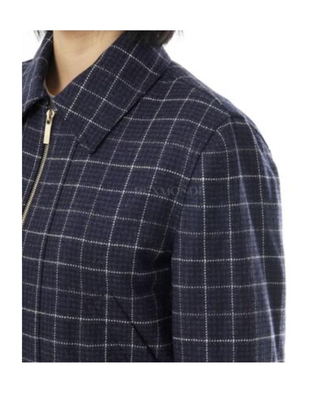 Thom Browne Blue Windowpane Houndstooth Teviot Tweed Jacket