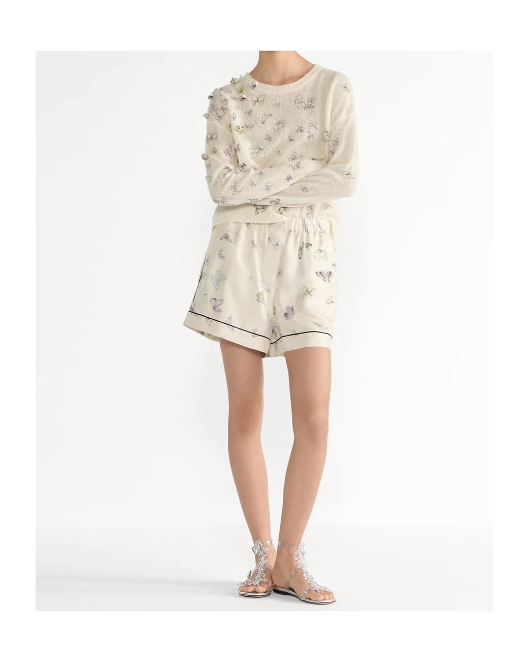 Dior White Embroidered Sweater