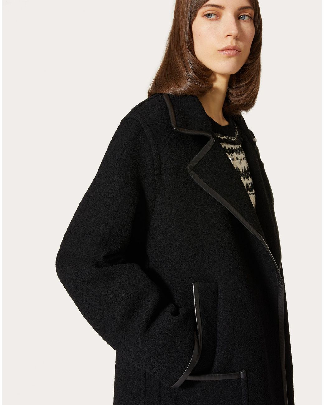 Valentino Blue Single-Breasted Coat