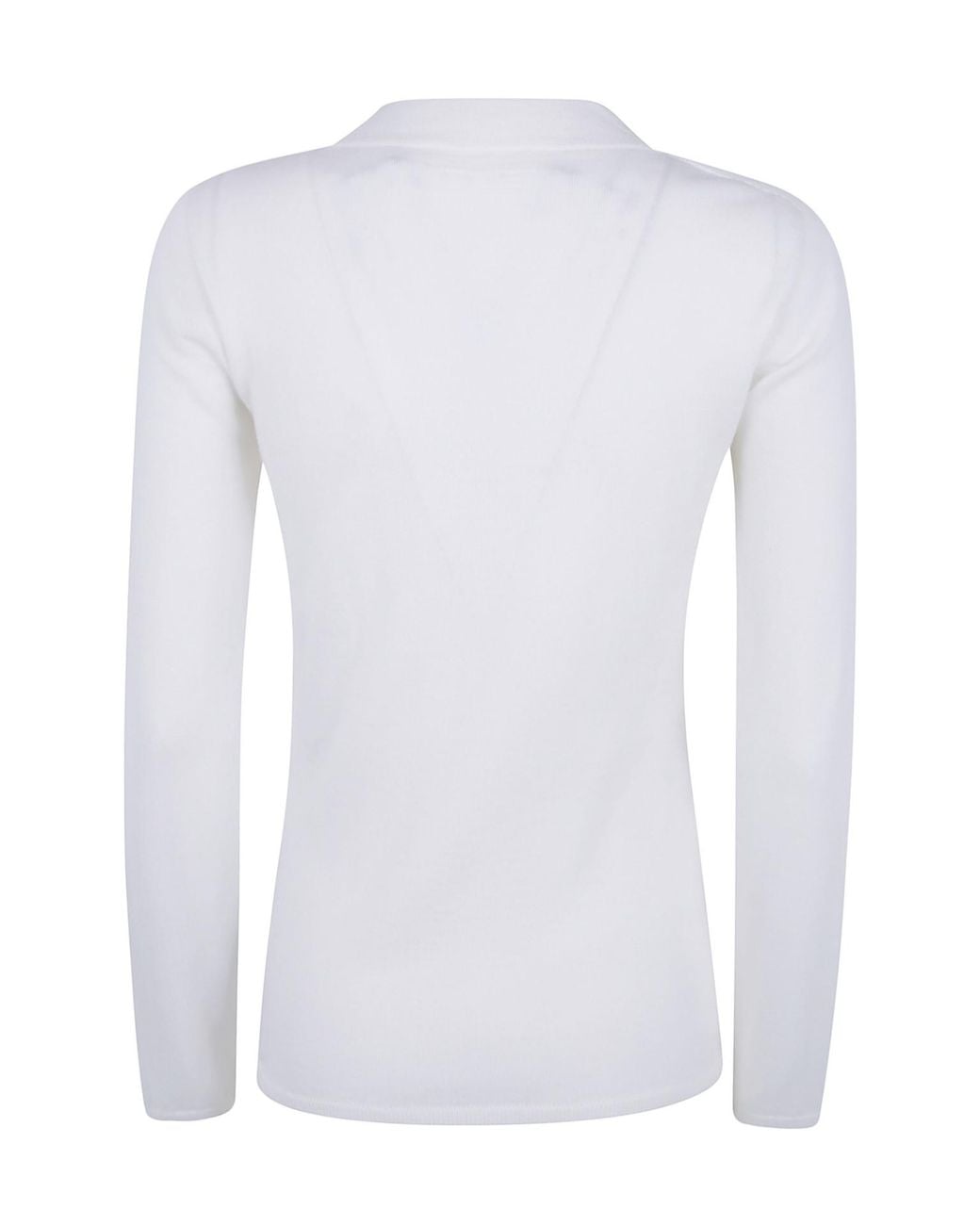 D.exterior White Crew-Neck Knitted Sweater