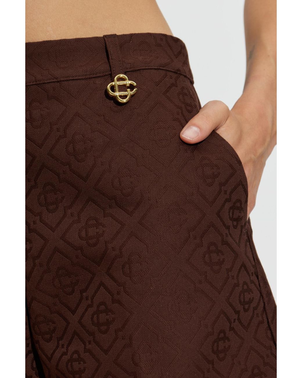 Casablanca Brown Belt Loop Shorts