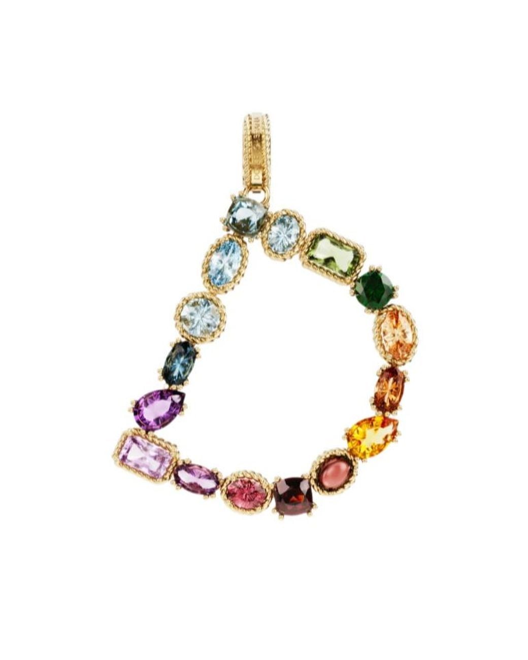Dolce & Gabbana Metallic 18Kt D Letter Gemstone Pendant