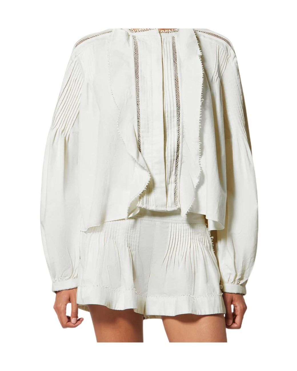 Isabel Marant White Cubraly Ruffled Shirt