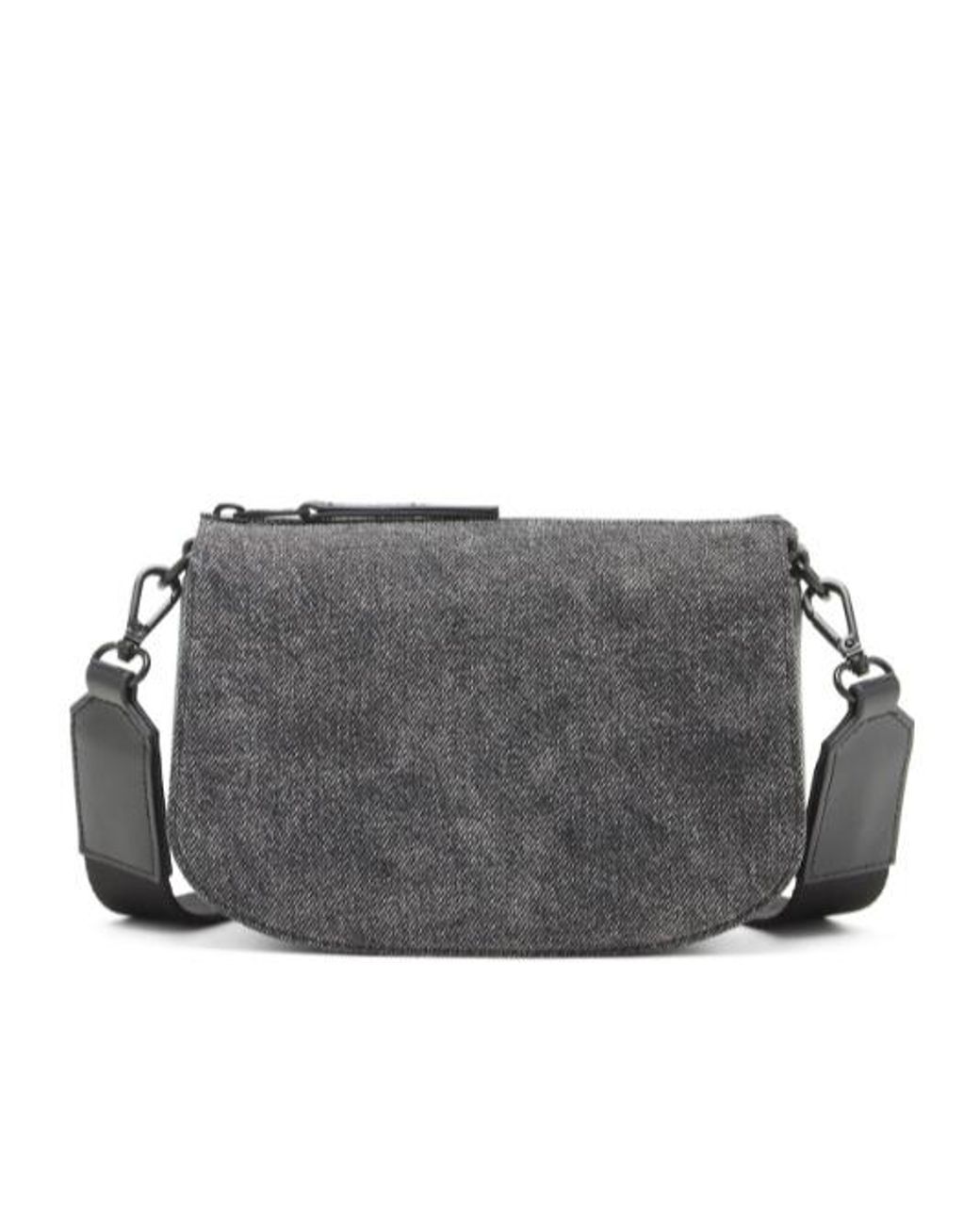 DIESEL Gray Oval Logo Messenger Bag for men
