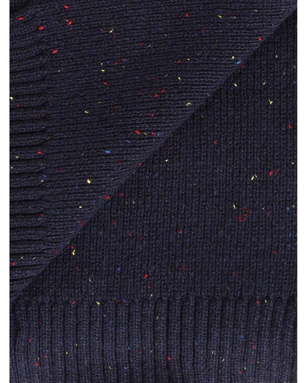 Barbour Blue Logo Knit Beanie for men