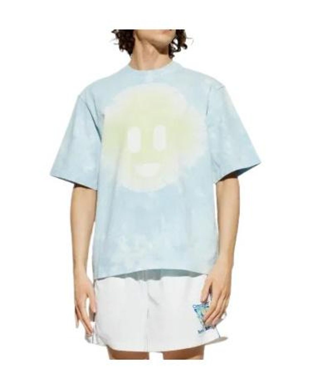 Casablanca Blue T Shirt With Printed T-Shirt for men
