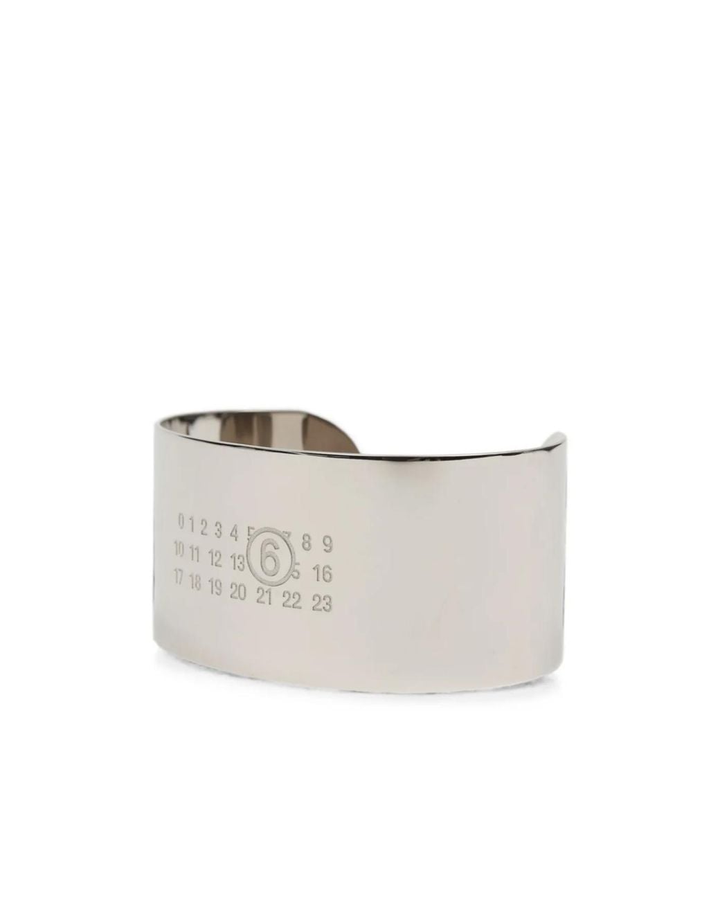 MM6 by Maison Margiela White Engraved Numeric Signature Bracelet for men