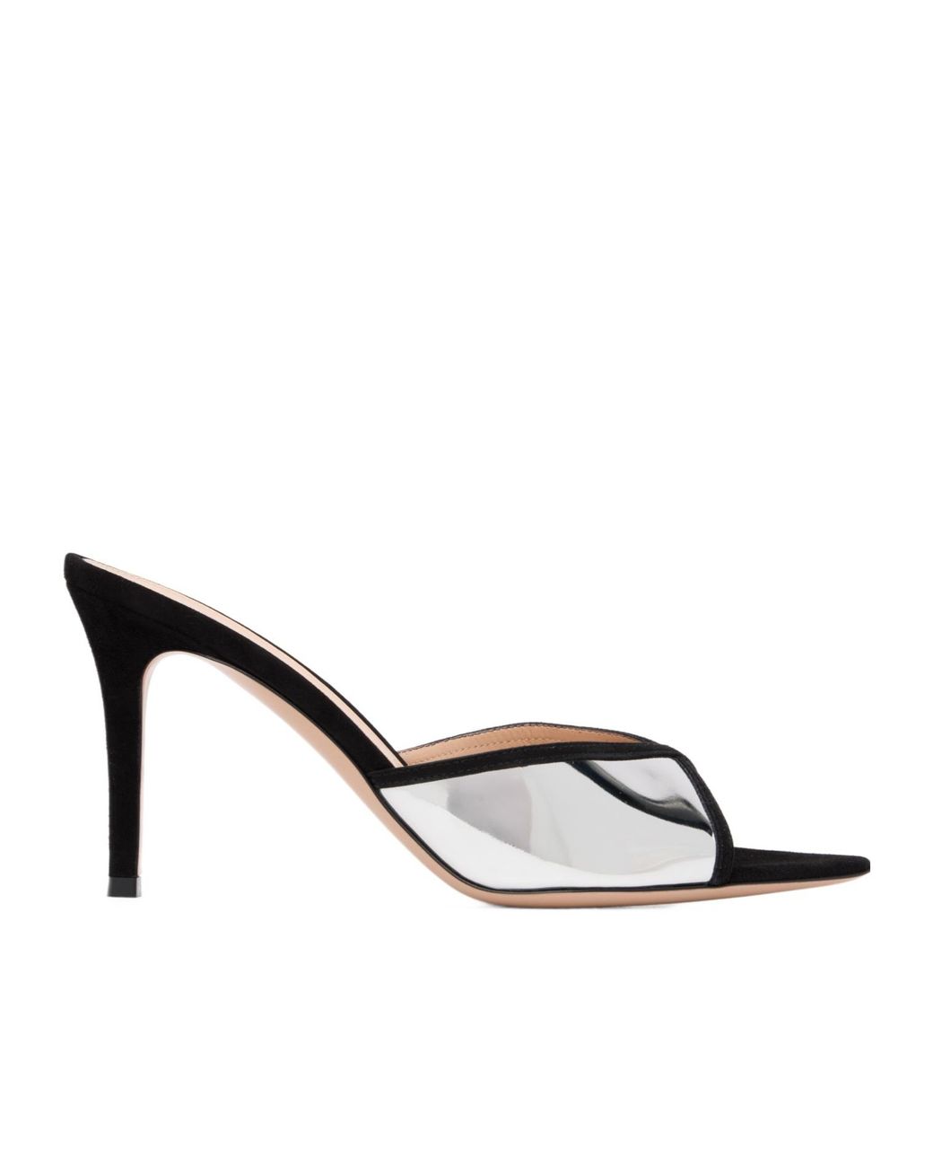 Gianvito Rossi White Confetti Mule Open-Toe High-Heeled Sandals