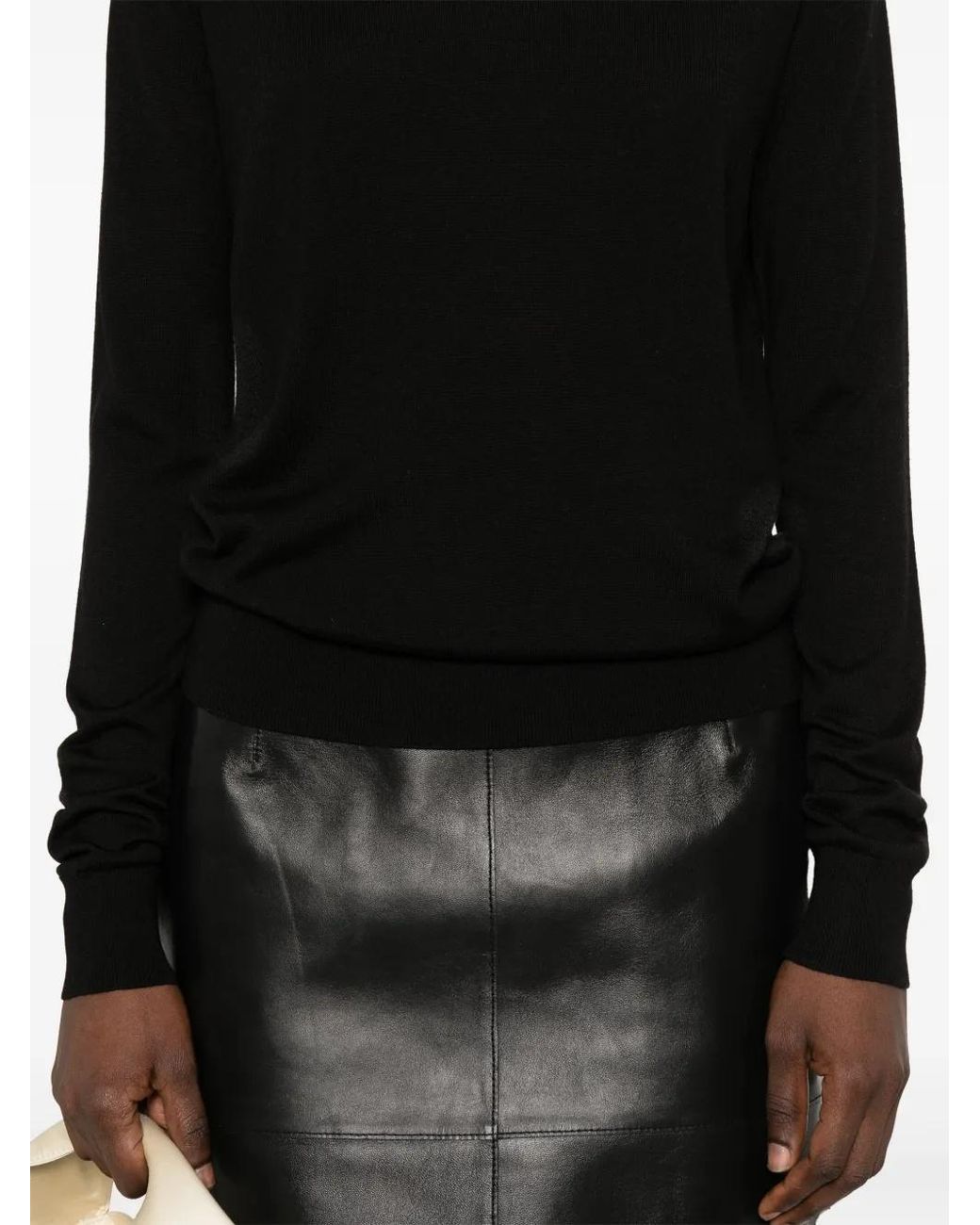 Totême Black Totême Long-Sleeved Crewneck Jumper
