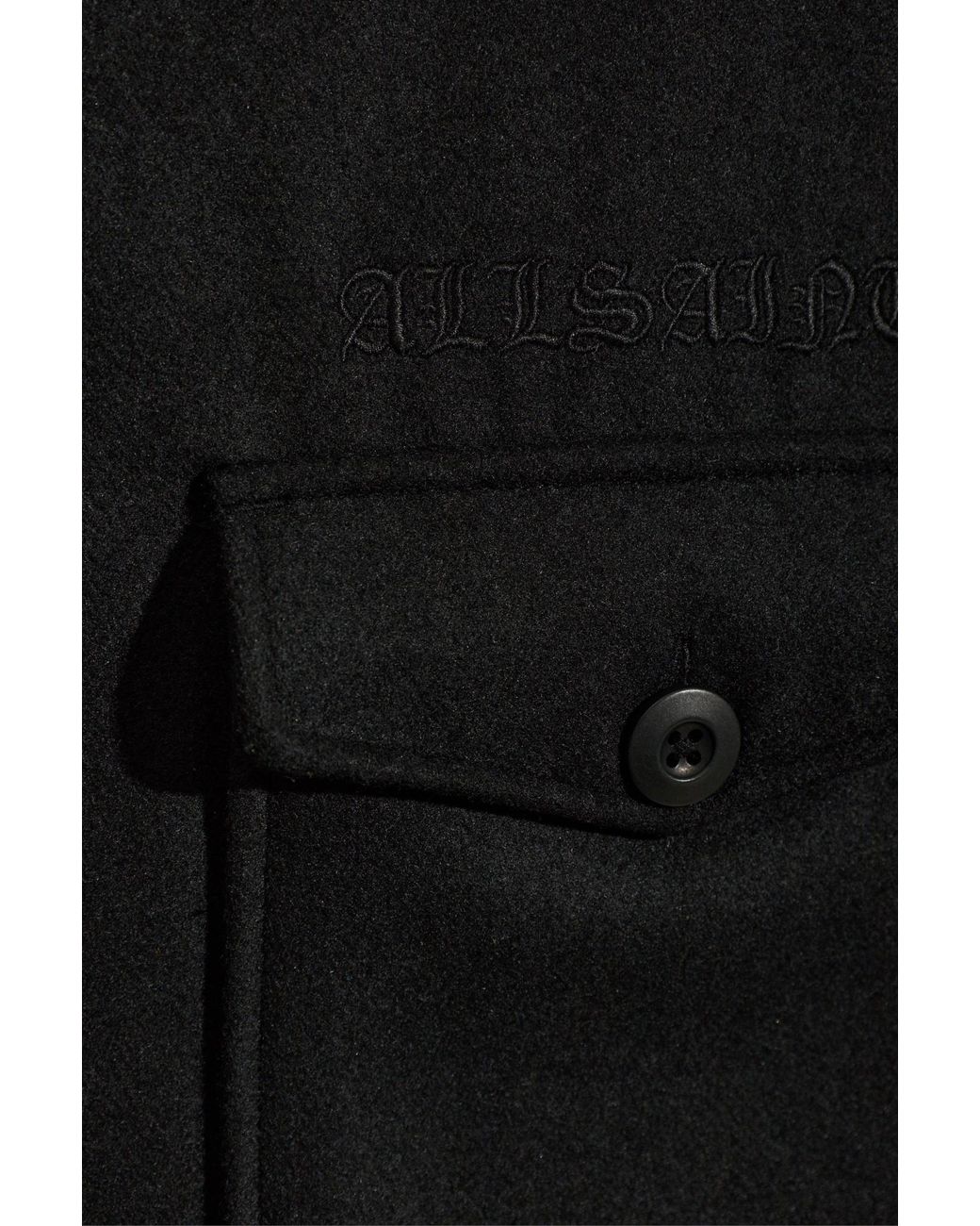 AllSaints Black Casbah Logo Overshirt for men