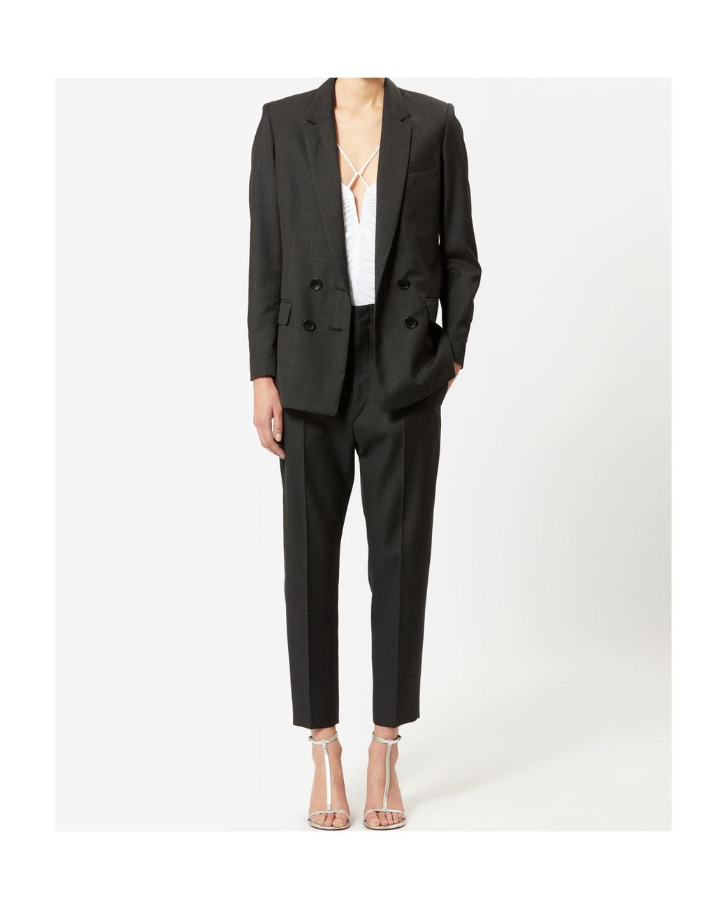 Isabel Marant Blue Checked Double Breasted Blazer